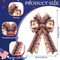 2 Pcs Red White Blue Bows Happy Labor Day Bow American Flag Bow Patriotic Wreath Burlap Bow Memorial Day Tree Topper for Indoor Outdoor Independence Day Party Decoration